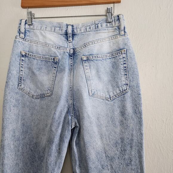 Free People We The Free High Rise Button Fly Straight Jeans 29 Distressed - Picture 10 of 13